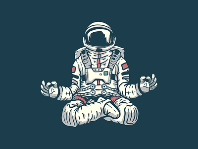 Meditation Astronaut alien apparel apparel design astronaut branding fitness galaxy meditation namaste nasa outer space planet rocket space sport t shirt design ufo universe yoga zen