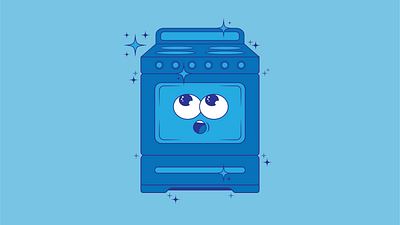 Kitchen Stove Cartoon Character Mascot Cute Funny Logo Branding adorable branding cartoon cartoon character character character design cute design fun funny graphic design illustration illustrator kitchen logo mascot oven stove vector visual identity