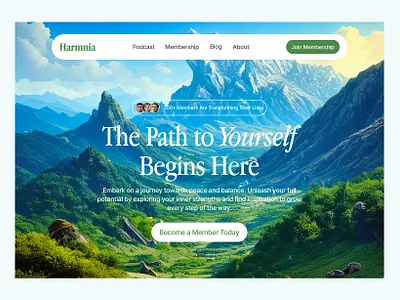 Harmnia - Growth and Self-Improvement Web exploration hero uidesign uiux website wellness