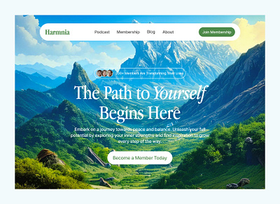 Harmnia - Growth and Self-Improvement Web exploration hero uidesign uiux website wellness