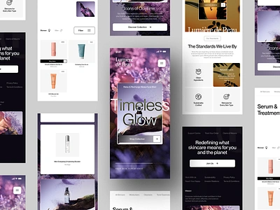 Lumière de Peau - Skincare E-commerce Responsive Website beauty design landing page marketplace minimal mobile product responsive skin care ui ui design uiux web design website