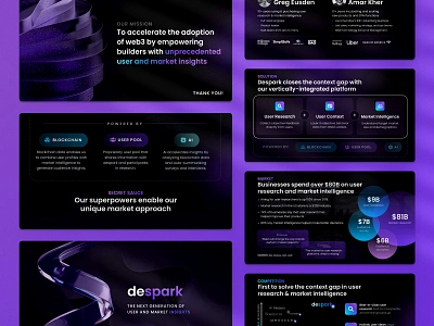 Web3 Pitch Deck: Despark ai blockchain business intelligence figma market research mockup photorealistic pitch deck pitch deck designer powerpoint presentation slides startup user research web3 web3 pitch deck