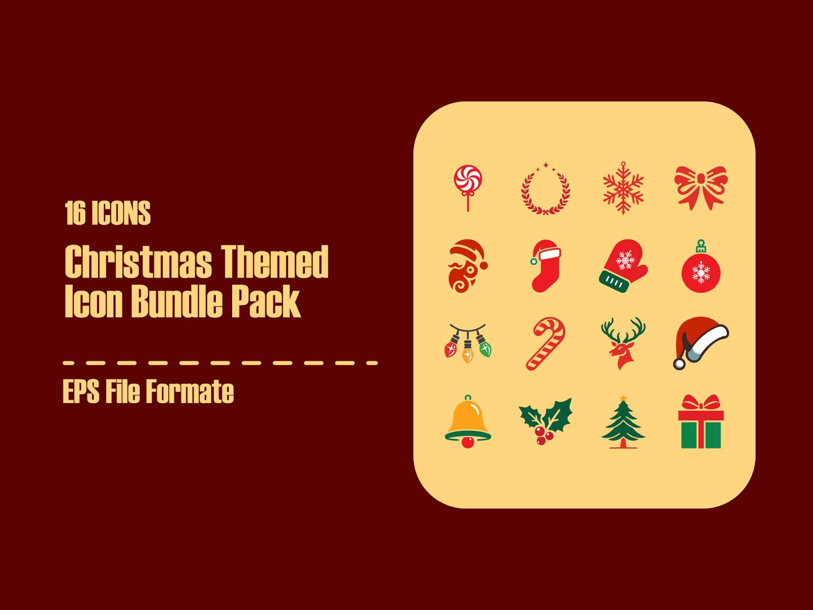 Minimalist Christmas Icon Set merry minimalistic playful sock