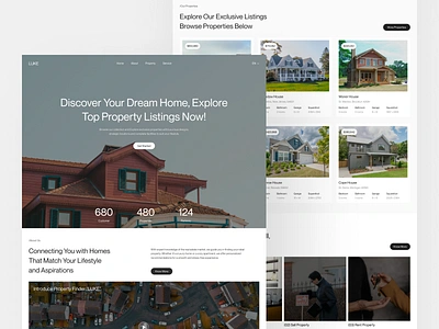 Luke - Property Landing Page branding building business clean design home home page house landingpage marketing minimalist modern design property property agency real estate real estate website ui ux web design website