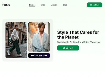 Ethical Fashion Store landing page design design figma landing page ui ux website design