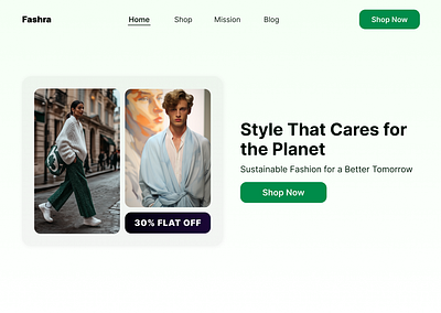 Ethical Fashion Store landing page design design figma landing page ui ux website design