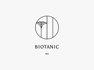 Biotanic artdeco flower icon logo plant simple