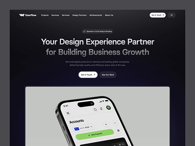 Uxerflow: New Website agency animation clean component design designer illustration landing page motion graphics saas studio ui uidesign ux uxdesign uxerflow web web design website website design