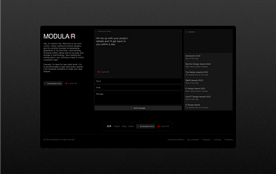 Modular - Portfolio Site bento branding dark mode design futuristic modular personal portfolio ui website