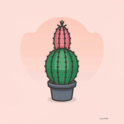 cactus pot illustration graphic design illustrations logo