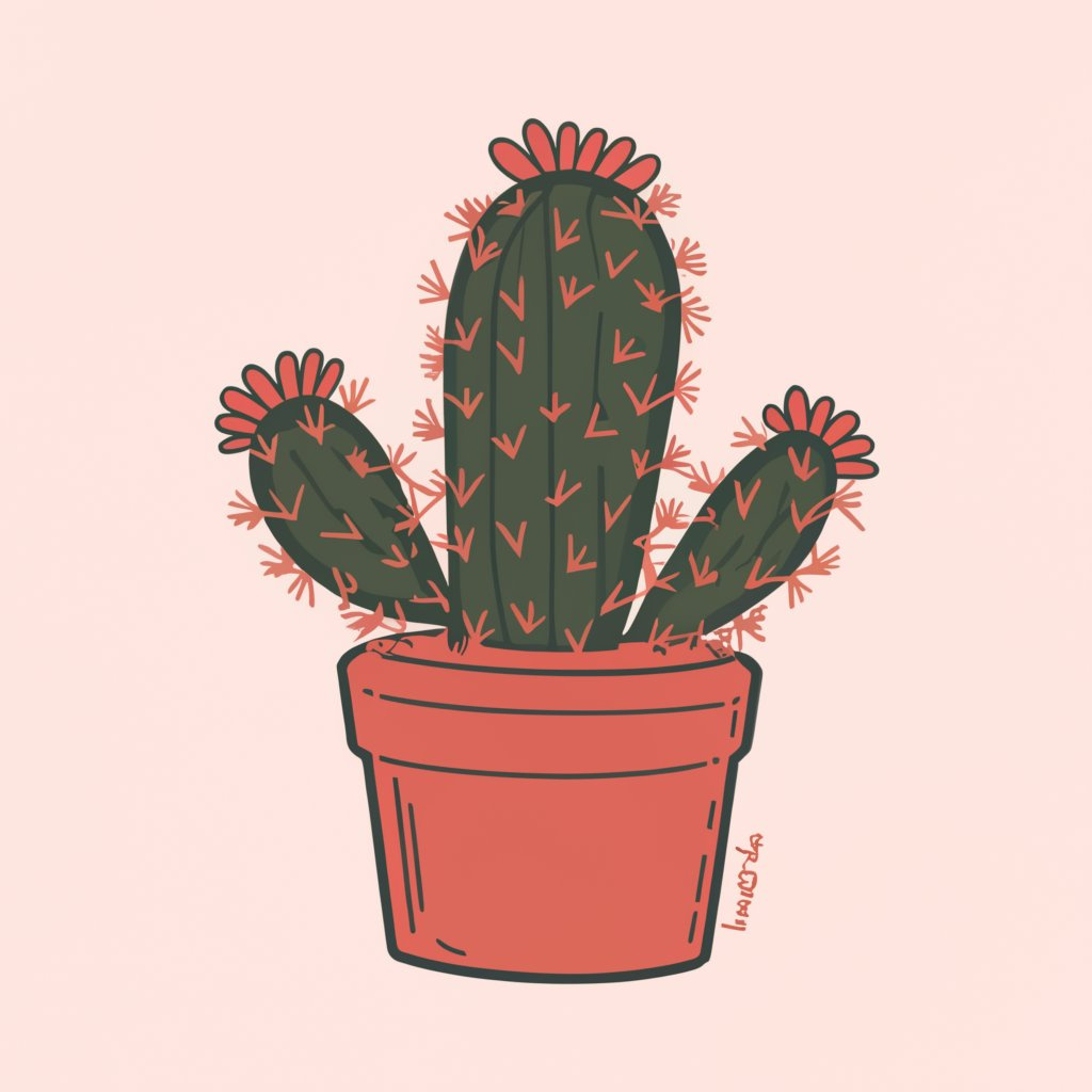 cactus pot illustration by Ashlee Rose on Dribbble