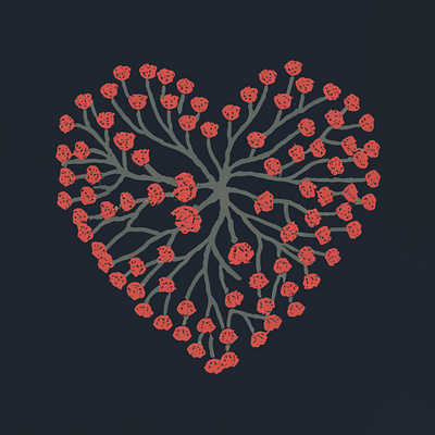 Flower heart illustration graphic design illustrations logo