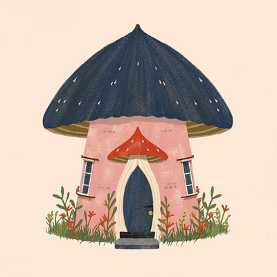 Mushroom house illustration graphic design illustrations logo