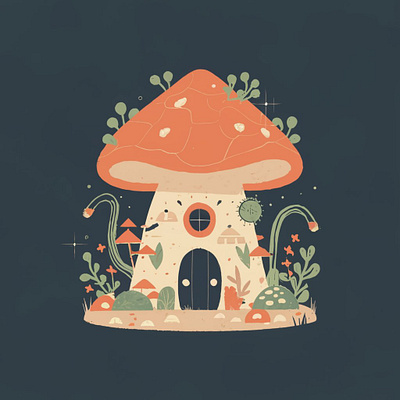 Mushroom house illustration graphic design illustrations logo