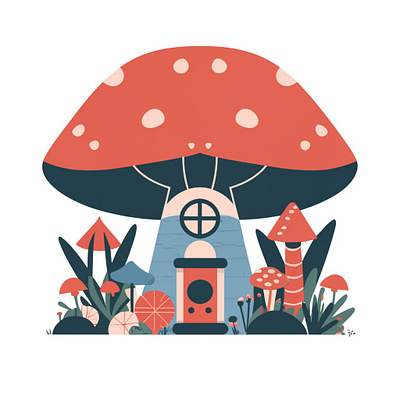 Mushroom house illustration graphic design illustrations logo