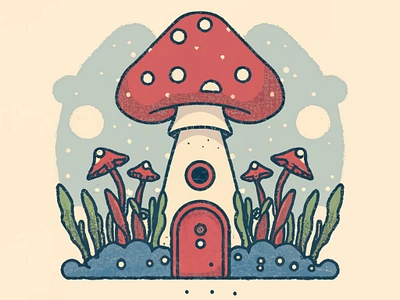 Mushroom house illustration graphic design illustrations logo