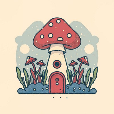 Mushroom house illustration graphic design illustrations logo