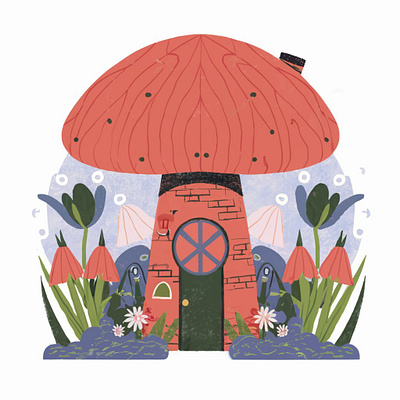 Mushroom house illustration graphic design illustrations logo