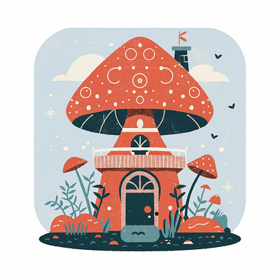 Mushroom house illustration graphic design illustrations logo