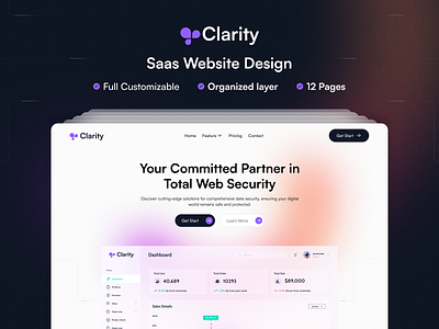 Clarity – SaaS Website Template figma figma design figma template saas saas design saas website saas website design template templates ui ui design uiux web website design