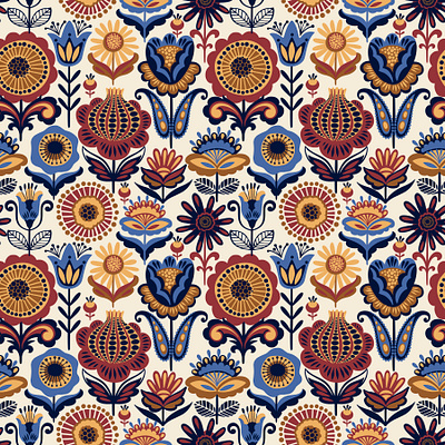 Folk Seamless Patterns: Authentic Designs for Creative Projects design illustration