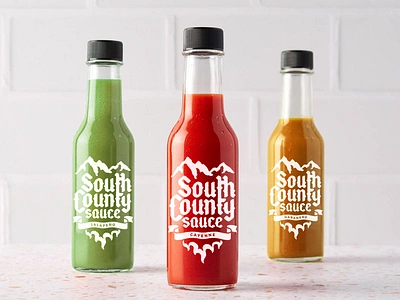 South County Sauce Packaging bottle cayenne habanero hot sauce jalapeno label packaging