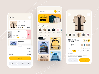 E-Commerce Mobile App app app design digital commerce ecommerce ecommerce design fashion ios app item list mobile mobile app mobile app design mobile ui online shop online store retail app shop shopify shopping cart store ui