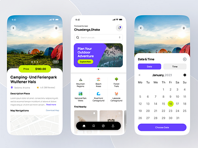 Travel Mobile App UI adventure app best app design design home screen mobile mobile app mobile app design mobile apps mobile ui mobile ul mobile ul design mobile ux modern app ui travel travel agency travel app trip ui uiux