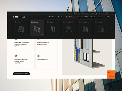 UI Design, Dropdown Menu architecture dropdown dropdown menu icons illustrated icons illustration line work manufacturing menu navigation orange solar ui ui design uiux web web design webflow website website design