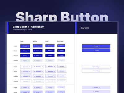 Sharp Button (Arlosite Design System) button design system sharp button ui design ui kit