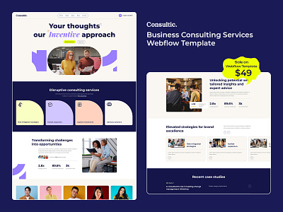 Consultic- Business Consulting Webflow Template business consulting responsive uiux web design web development webflow template webflow website