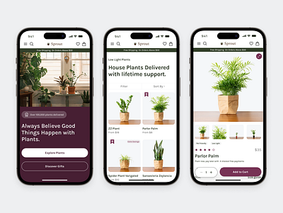 Sprout - A house plant e-commerce site ui