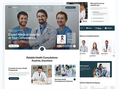 Healthcare Web Home Page biotech clinic consultation design healthcare home page hospital landing page medical nice ui patient startup ui design web web design web ui website website design