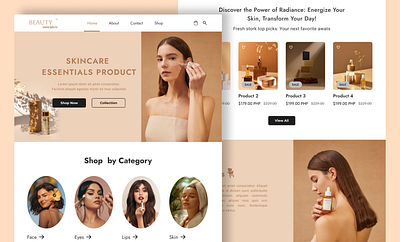 "Elegant Skincare Landing Page Design " beautybrand beautywebsite cleandesign dribbbleshowcase ecommercedesign elegantdesign figmadesign landingpagedesign minimaldesign modernui productpage productshowcase responsivedesign skincarebrand skincaredesign uiuxdesign userexperience uxuidesign webdesign webinterface