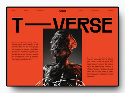 T - verse NFT art webdesign