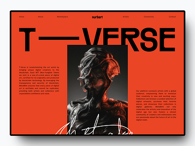 T - verse NFT art webdesign