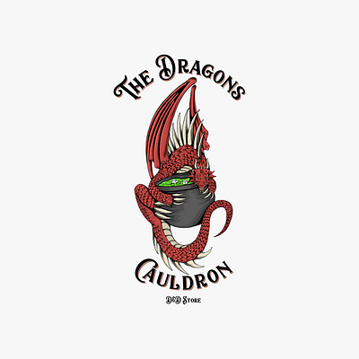 The Dragons Cauldron branding design graphic design illustration logo vector vintage