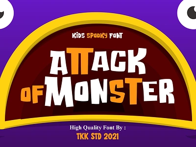 Attack of Monster – Horror Gaming Font branding cartoon children display font font gaming horror kids movie poster spooky thumbnails youtube