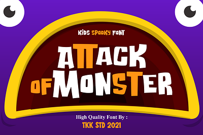 Attack of Monster – Horror Gaming Font branding cartoon children display font font gaming horror kids movie poster spooky thumbnails youtube