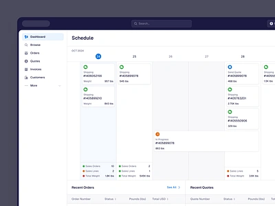 Warehouse Schedule clean css dashboarddesign minimal product design productdesigner saas shadcnui tailwind tailwind css ui uiuxdesign ux ui