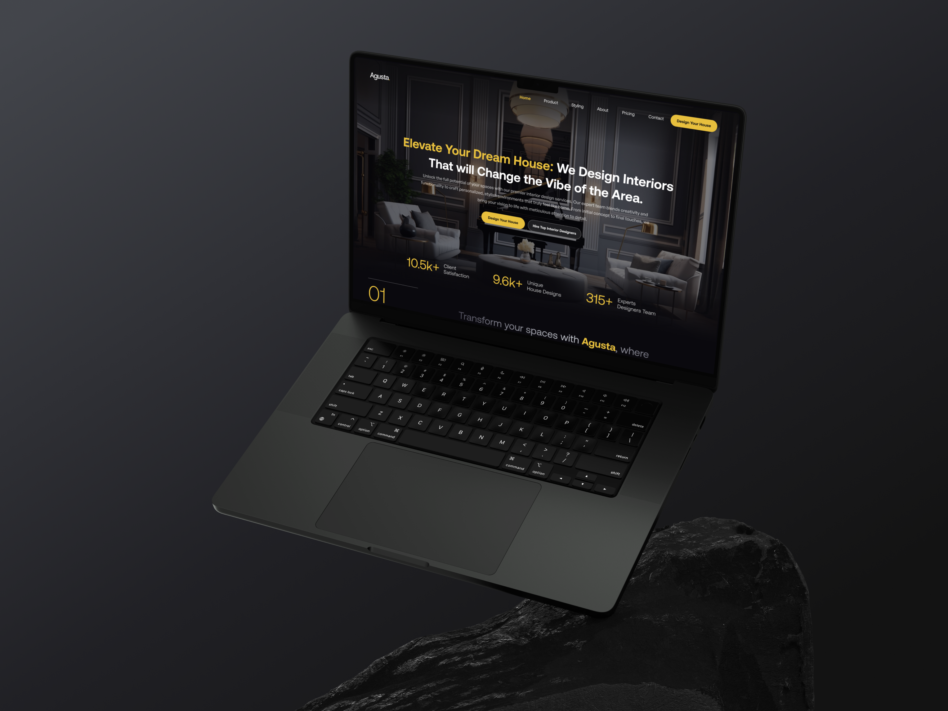 Agusta: Interior Design Agency Landing Page agency architecture brandinh furniture home page house interior interior agency interior design landing page minimal mockup modern real estate ui design web design