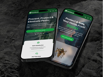 PestQuell Pest Control Service Website Template agency branding clean cleaning creative design framer illustration landing page minimal modern pest control pest control service pest management product residential template ui ux webflow