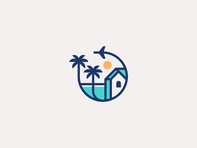 Travel Villa Logo adventure beach branddesign brandidentity branding branding concept home house logo logo design logodesign ocean palm plane sunset travel traveling tree vacation villa