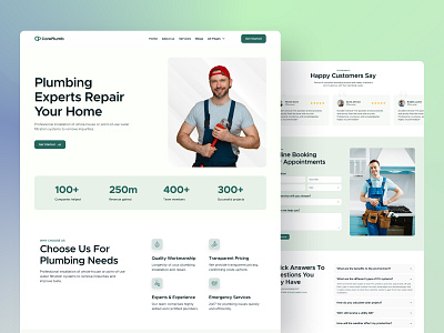 Coreplamb Plumbing Service Agency Website Template agency branding clean creative design framer handyman website illustration landing page minimal modern plumbing plumbing website plumbingfix repair ui ux web header webflow website