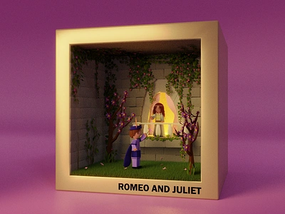 Romeo and Juliet 3d 3d animation 3d art 3d illustration abstract art blender cgi character design cinema 4d concept art digital art environment design game art geometric art isometric low poly modeling motion graphics render stylized