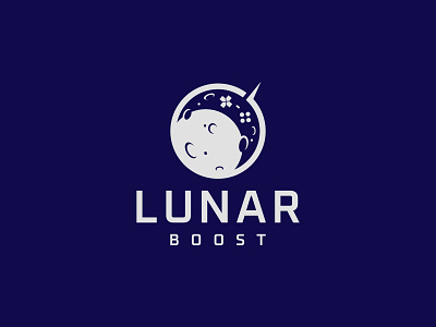 Lunar Boost - Logo Design gamepad logo joystick logo lunar and gamepad lunar logo moon gamepad logo moon logo