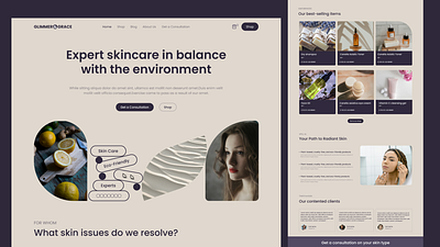 SkinCare Web Ui Design branding figma figma ui skincare skincare color ui ui theme