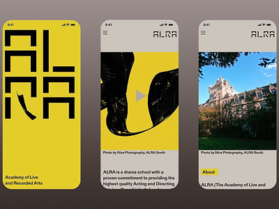 ALRA - School Landing Page brand brandidentity branding design drama drama media drama school graphic design logo logomark platform poster radio school theatre ui ux web web design website