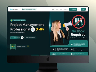 EduHubSpot PMP Certification Page : Website Designing conversionrateoptimization darkmodedesign designinspiration edutech interface leadgeneration master creationz modern onlinecourses pmp pmp certification pmptraining professionaldevelopment project management website sales funnel sales landing page ui userexperience web design website designing