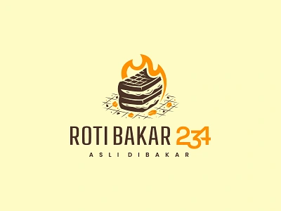 Roti Bakar 234 - Logo Design bread logo logo logo roti bakar roti roti bakar toast toast logo